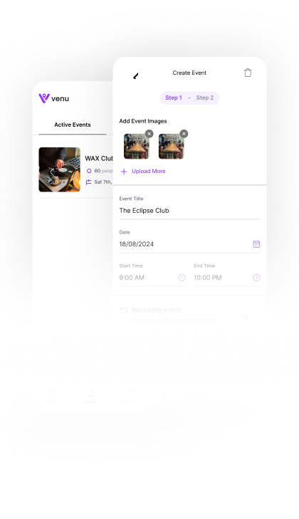 Create event screens