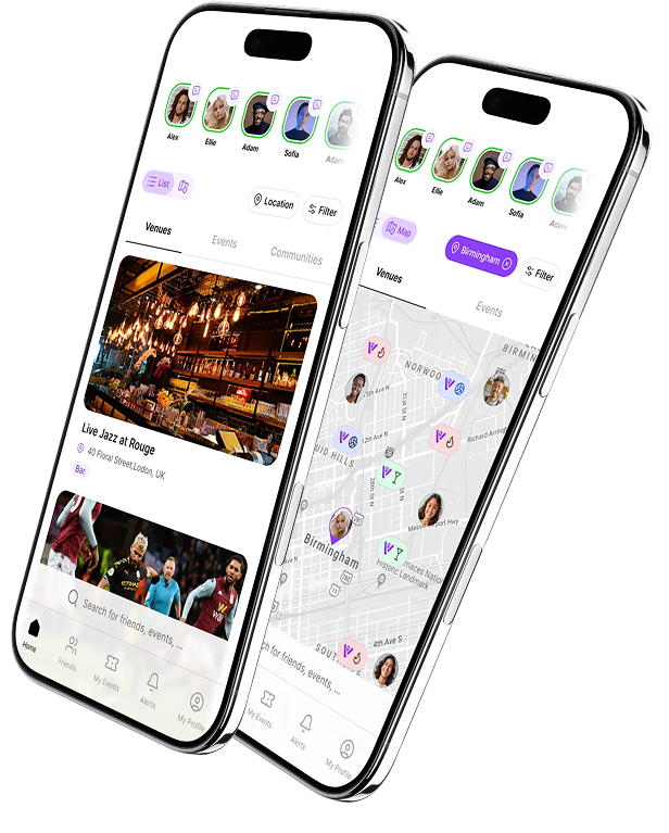 ventu app on two phones